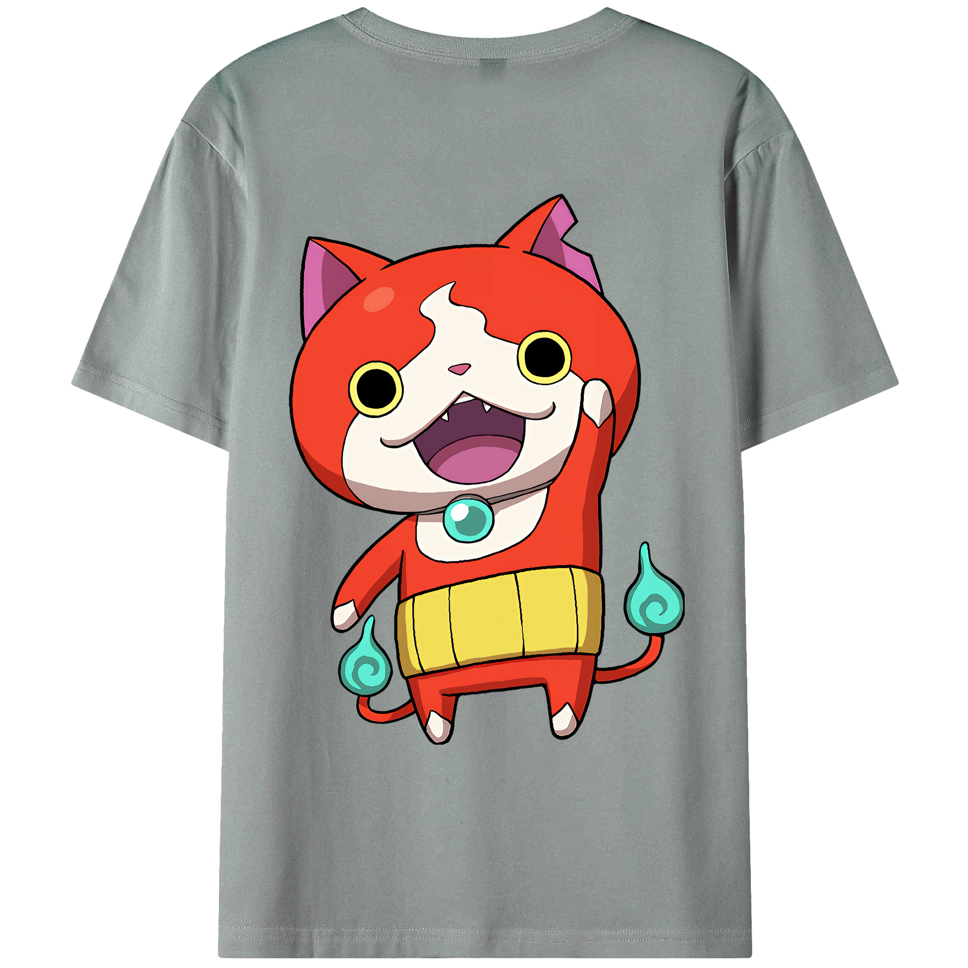 （画像用） 妖怪ウォッチ Yo-kai Watch 綿100％ メンズ半袖Tシャツ（バックプリント） 通気性